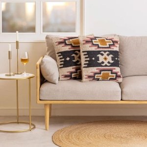 Black and ivory boho aztec pillow 2