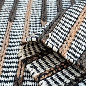 Boho textured stripe jute rug 2