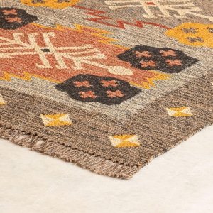 Boho wool jute kilim rug 3