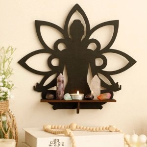 Best sellers Buddha wooden wall boho shelf