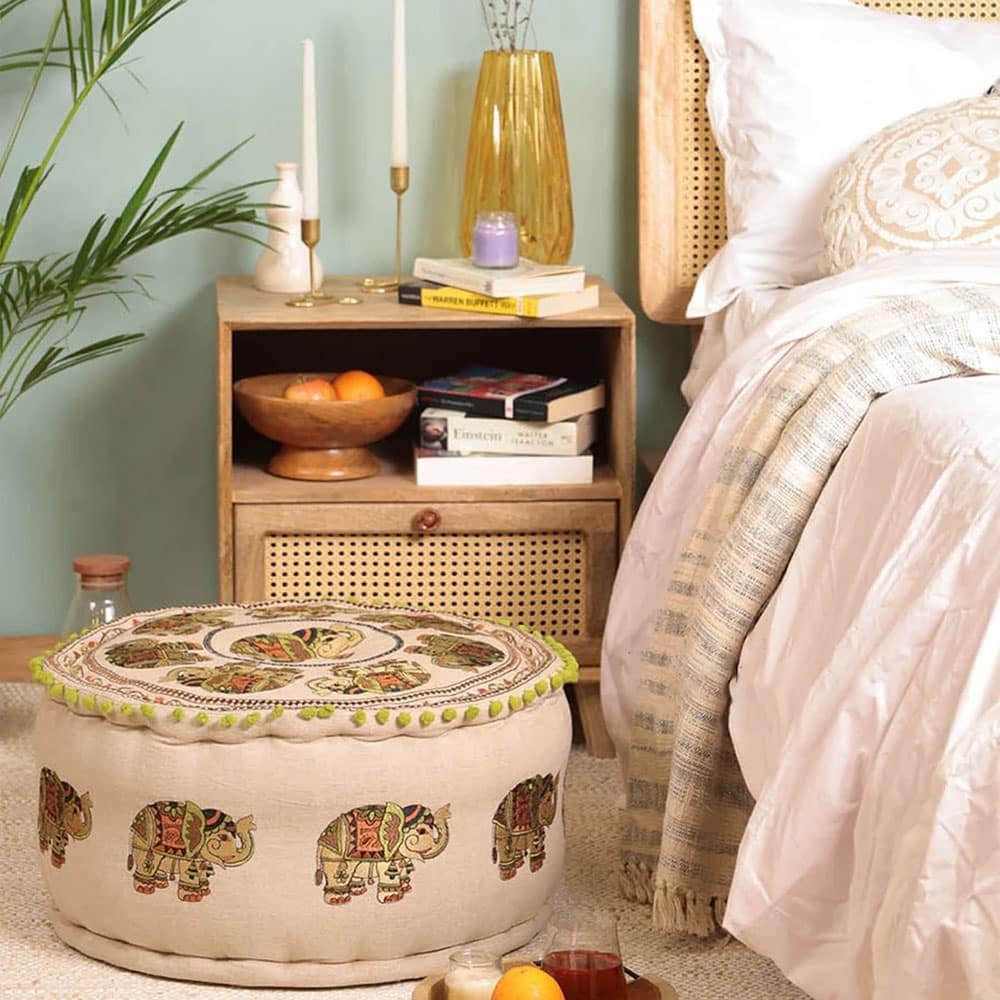 Elephant pattern boho ottoman pouf Elephant pattern boho ottoman pouf - Image 2