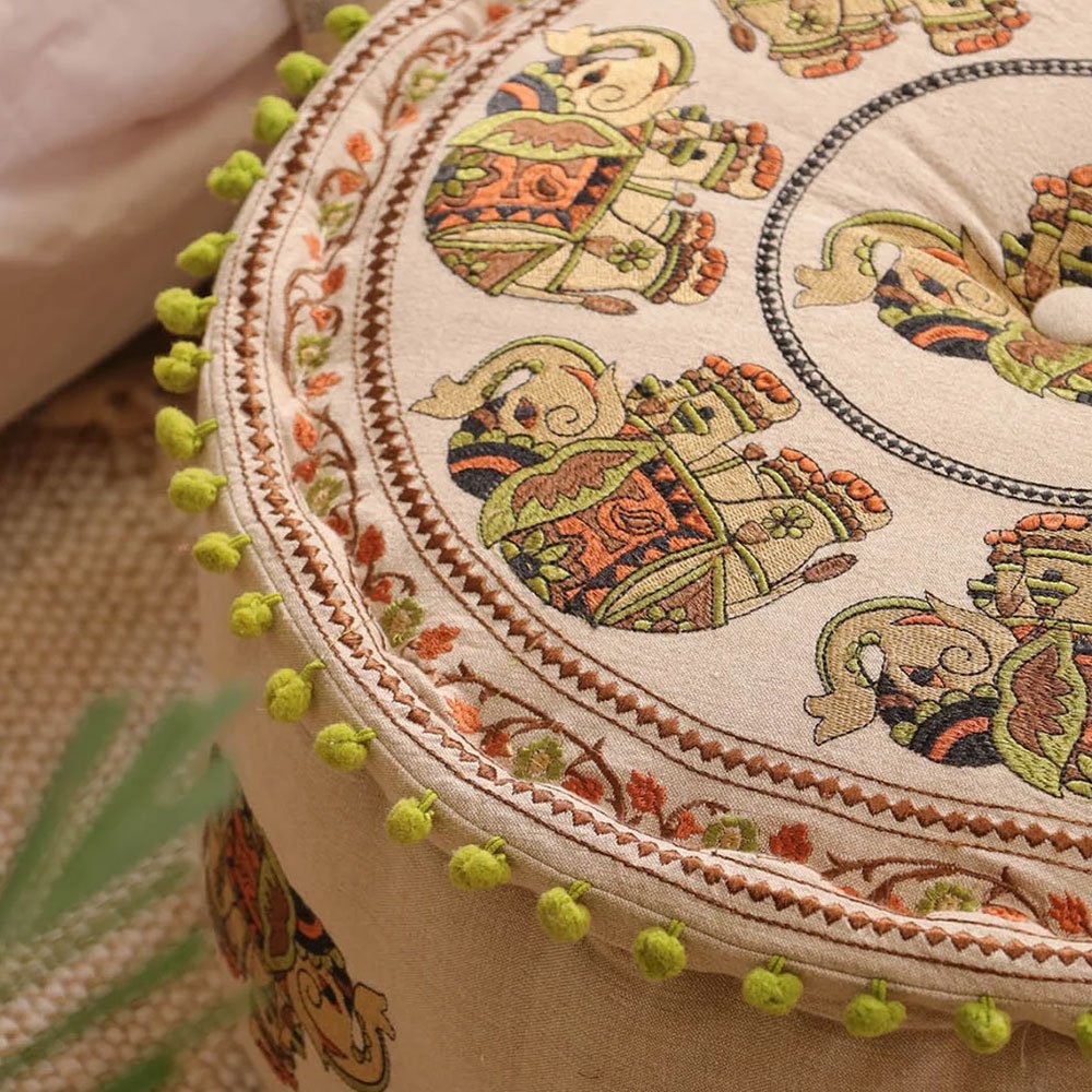 Elephant pattern boho ottoman pouf Elephant pattern boho ottoman pouf - Image 4