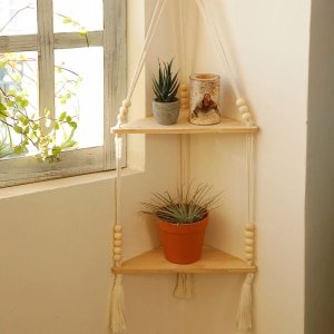 Best sellers Macrame boho floating corner shelf