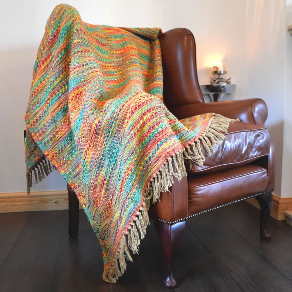 Multicolor striped boho throw blanket Multicolor striped boho throw blanket - Image 2