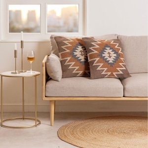 New Arrivals Rust Brown Kilim Boho Pillow 2