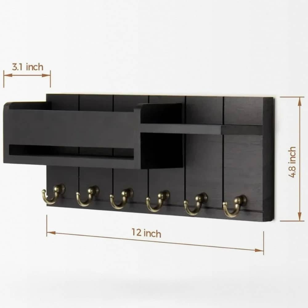 Rustic boho shelf with keys holder Rustic boho shelf with keys holder - Image 2