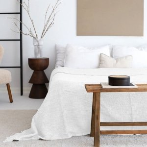 Best sellers Soft white muslin boho bedspread 2