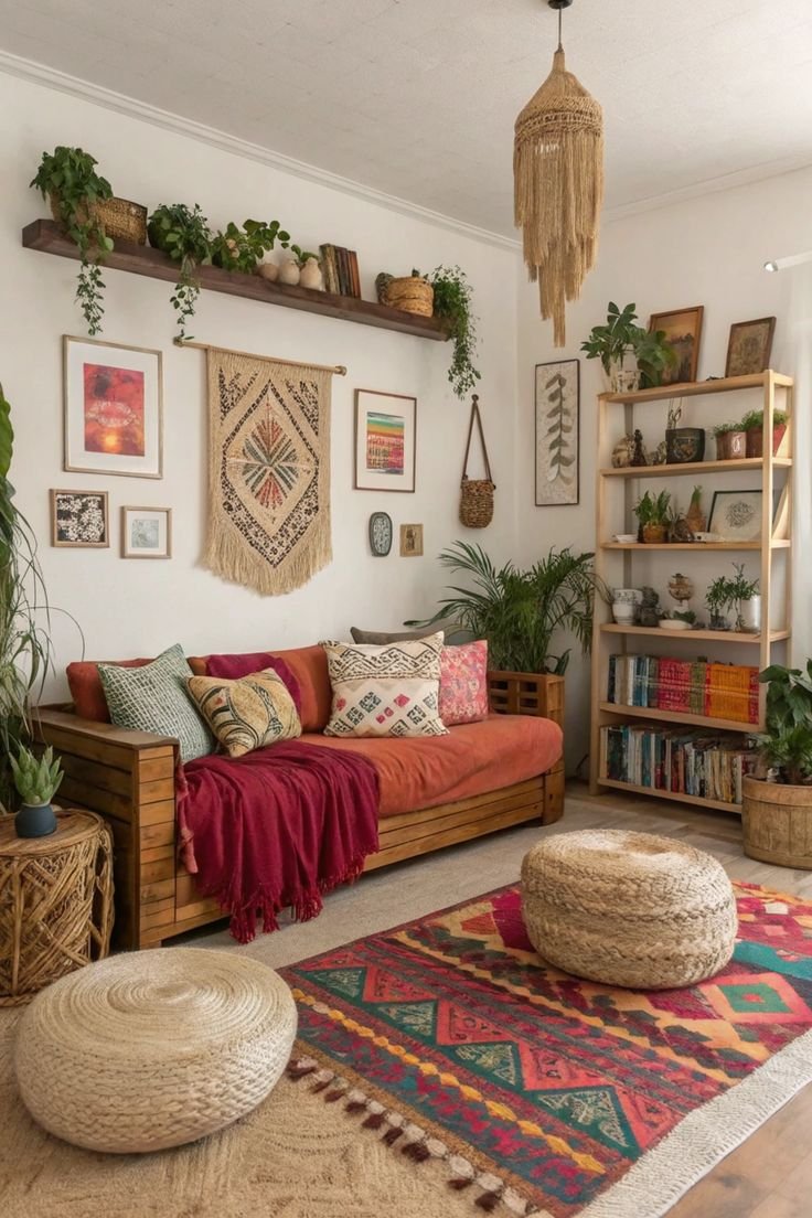 boho color rug