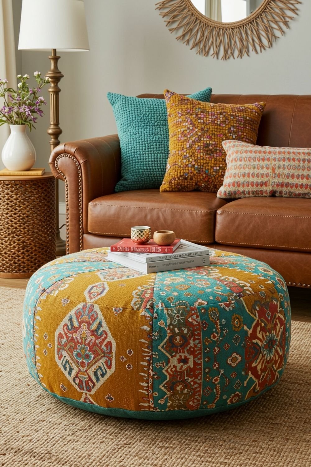 Can You Use a Boho Ottoman Pouf as a Coffee Table? boho pouf decor