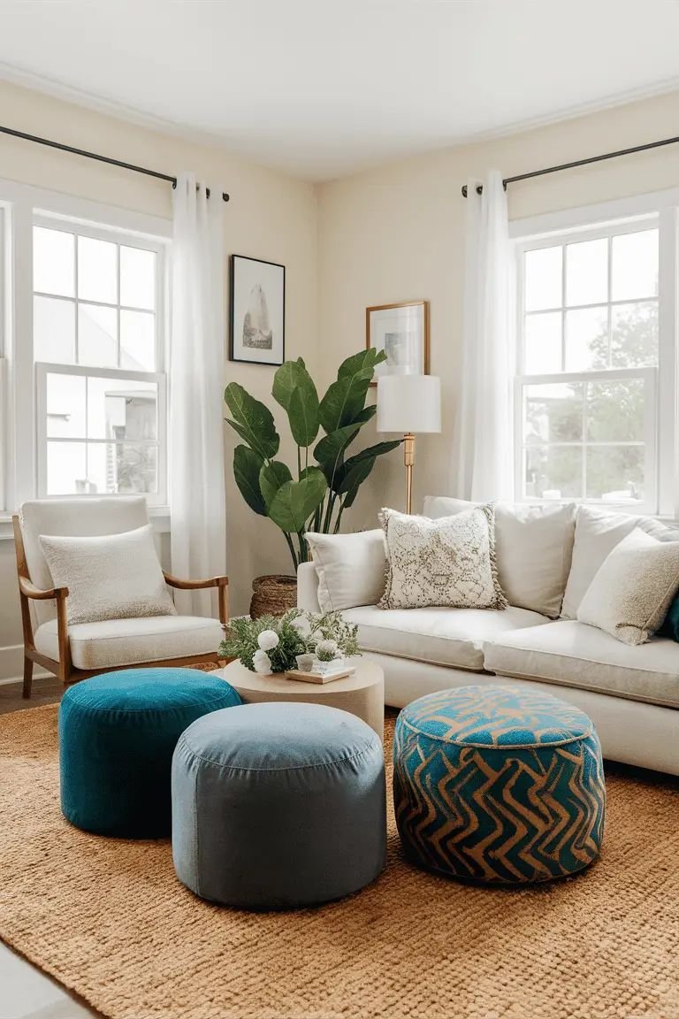 Can You Use a Boho Ottoman Pouf as a Coffee Table? coffee table