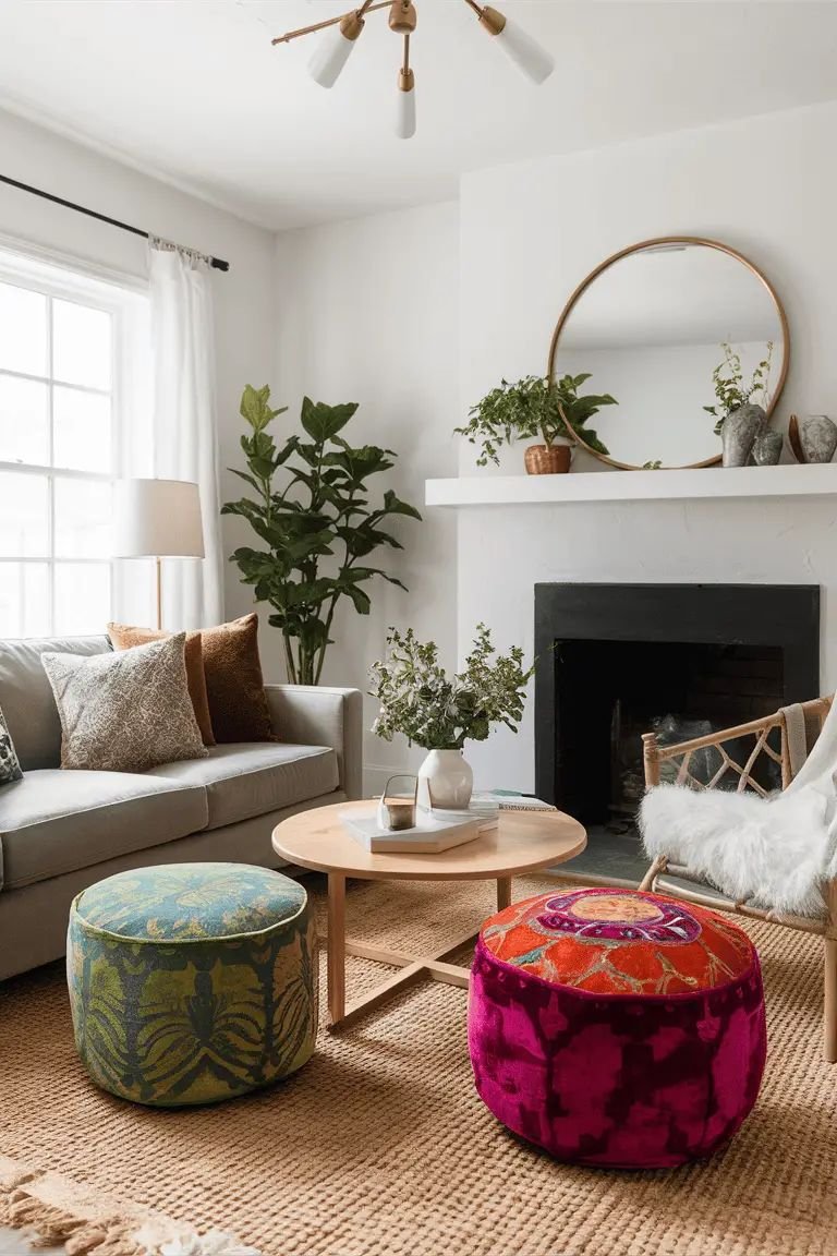 Can You Use a Boho Ottoman Pouf as a Coffee Table? pouf as coffee table