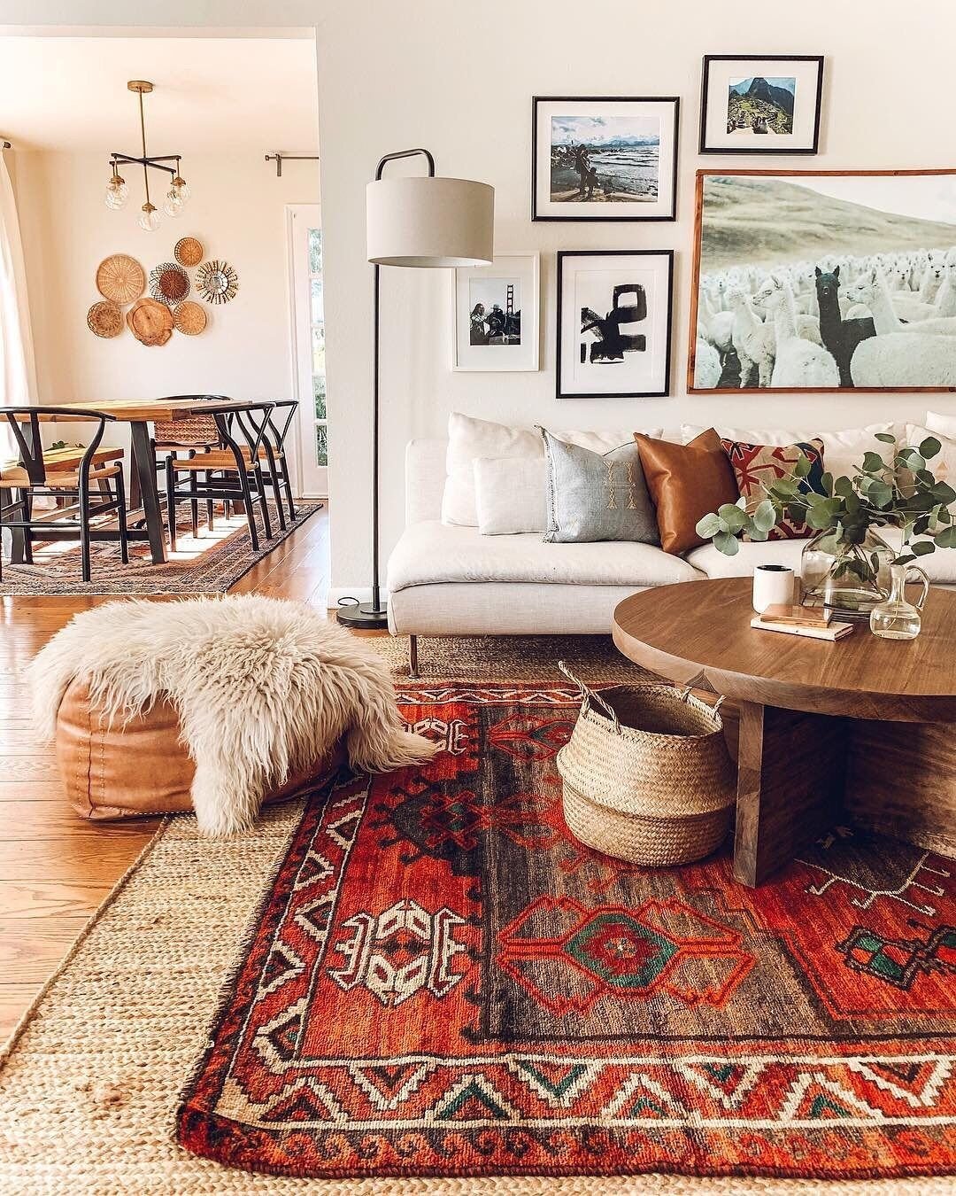 boho rug modern living