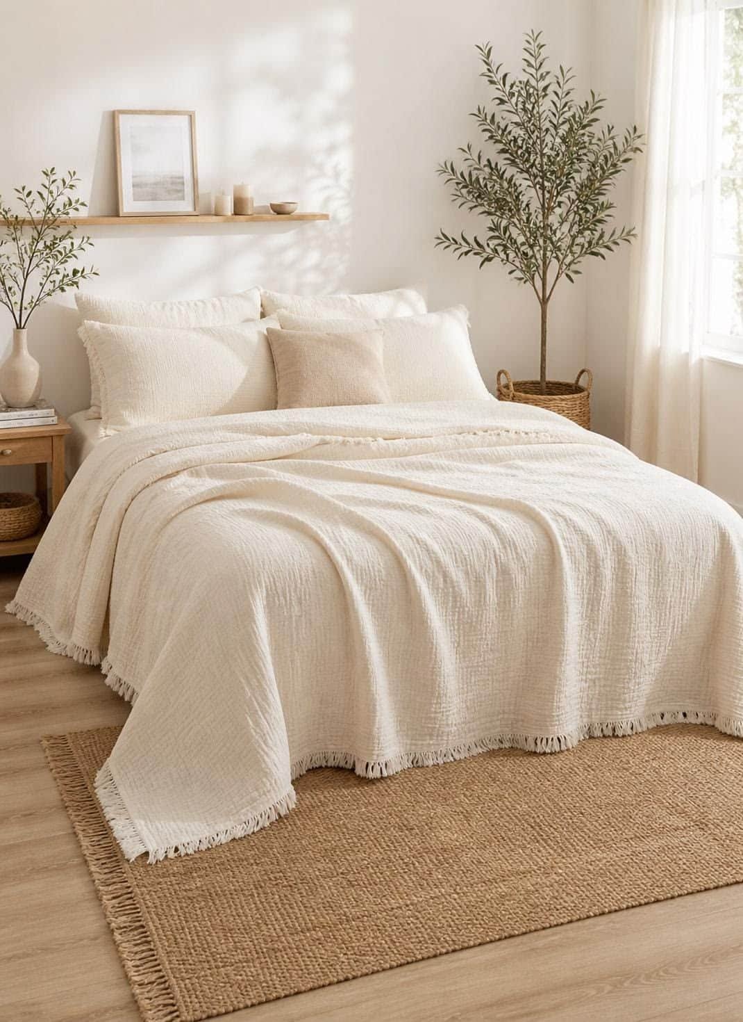 muslin boho bedspread